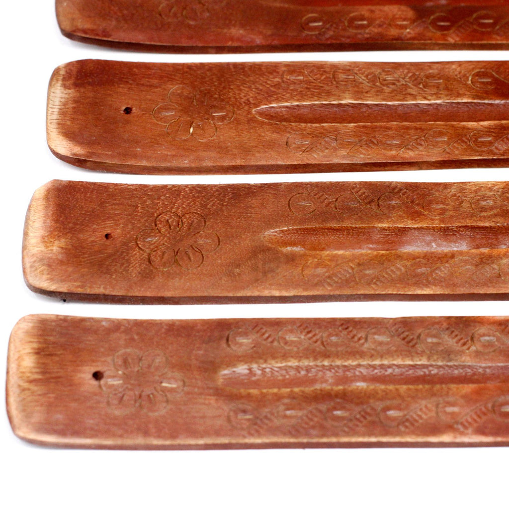 Carved Mango Wood Ash Catcher 10"